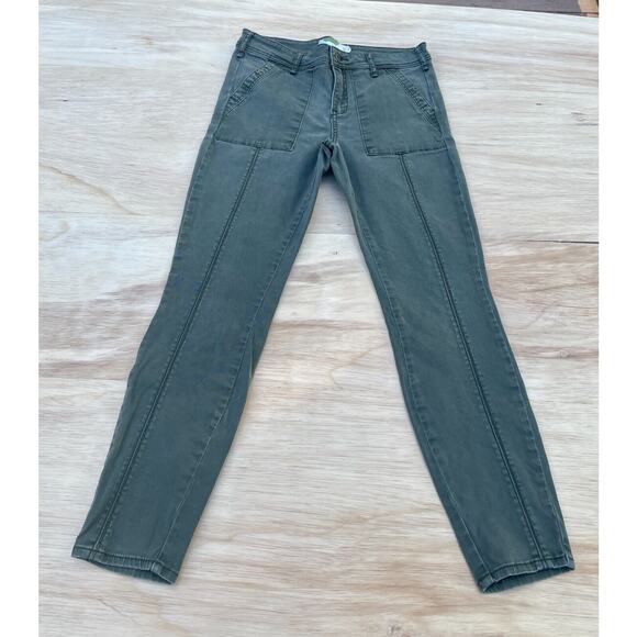 ANTHROPOLOGIE Pants Fashionable Denim Jeans Stylish Pocket‎ Women Green SIZE 28 - Picture 1 of 6